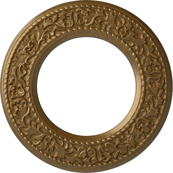 Ekena Millwork Blackthorn Ceiling Medallion (Fits Canopies up to 7 1/2"), 13 3/8"OD x 7 1/2"ID x 3/4"P, Pale Gold CM13BLPAS - main